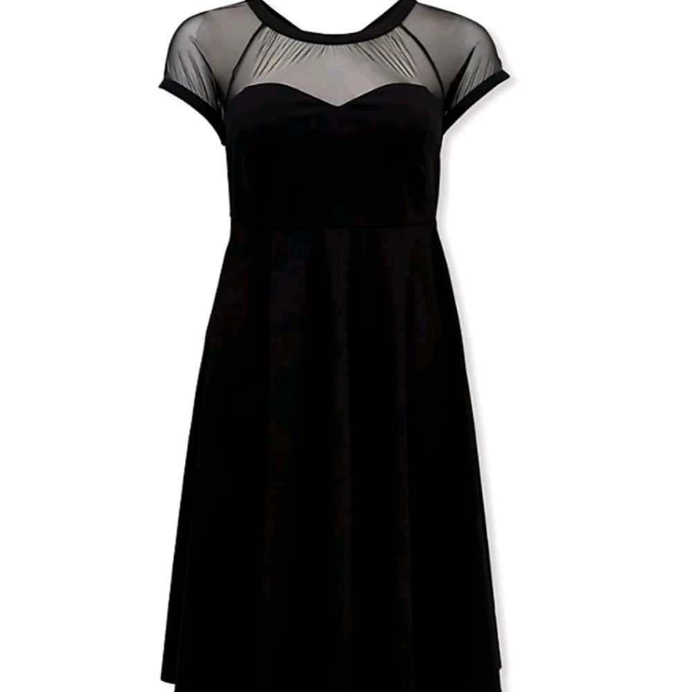 Torrid New BLACK MESH INSET SWING DRESS plus sz 20
